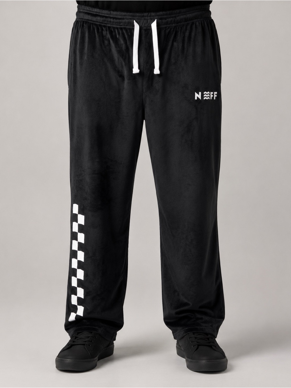 NEFF Men’s Black Velour Track Pants – Size XL – 33” Inseam